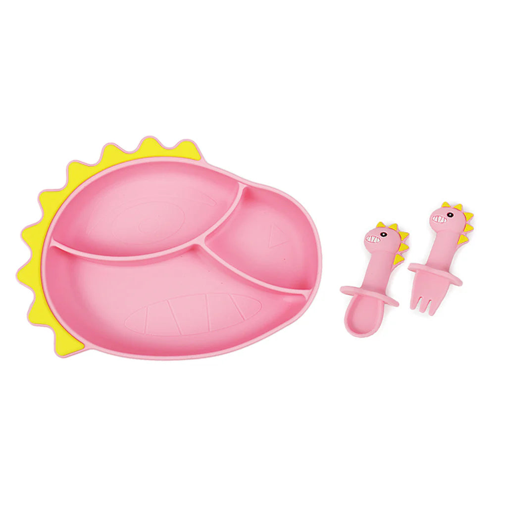 Mumlove Silicone Suction Plate with Spoon & Fork